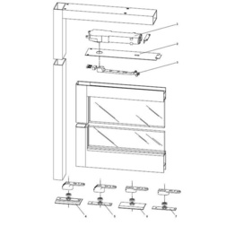 Dorma Center Hung End Load, Aluminum Door and Frame - 5/8" Top Rail